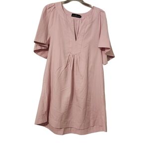 Pomander Place Pink Short Sleeve Dress - S Dolman Sleeve Cotton V-neck